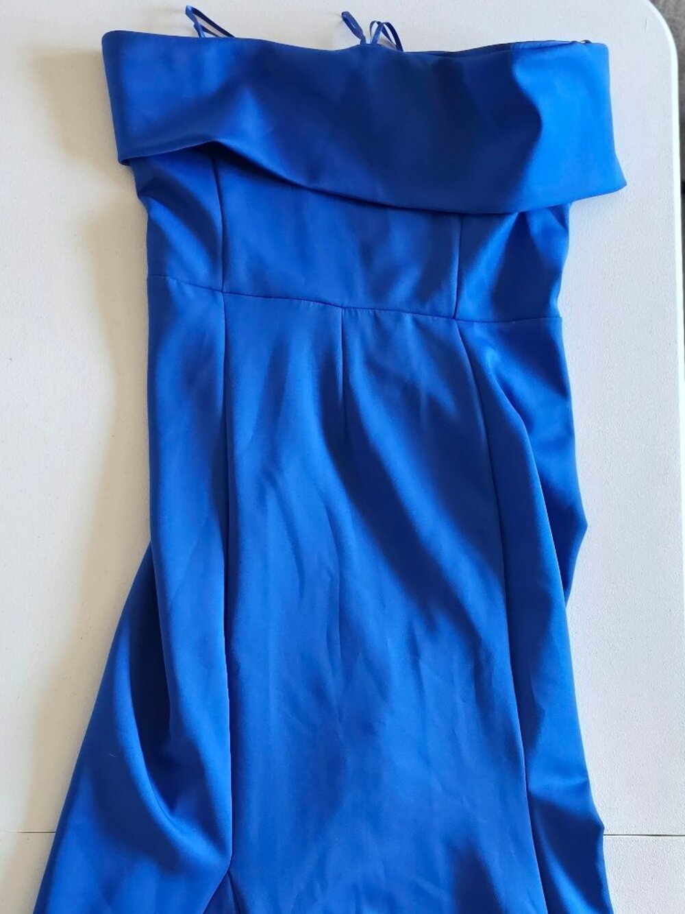 *READ* Eliza J Blue Over-the-Shoulder Prom Homecoming Dress | Size 14 | Worn 1x